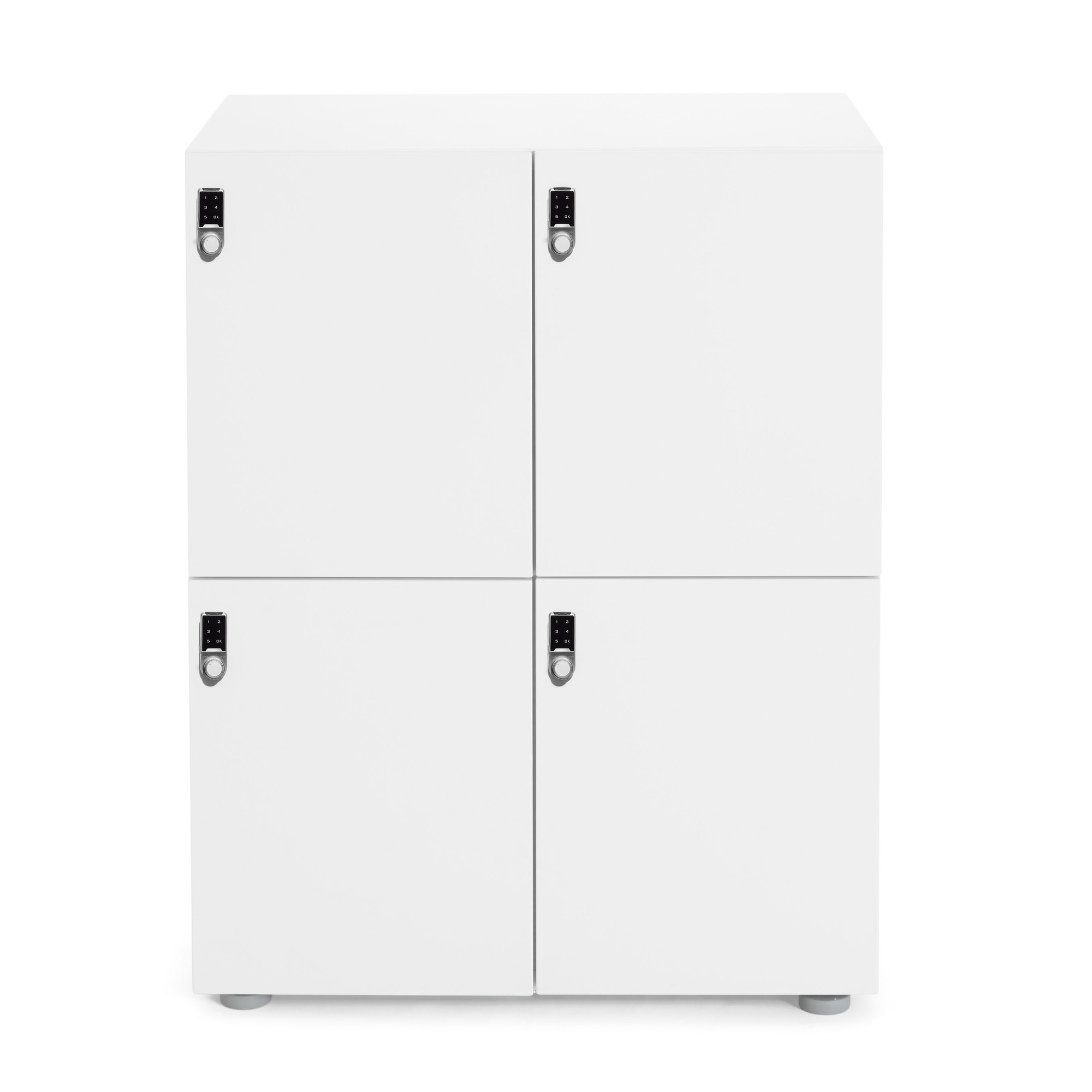 White Stash Digital 4-Door Locker,White,hi-res